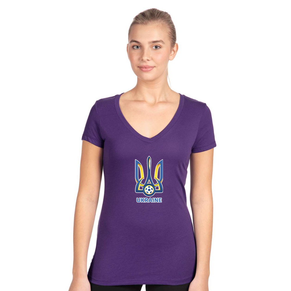 Women's Ukraine National Football Soccer Team  Next Level V-Neck T-Shirt
